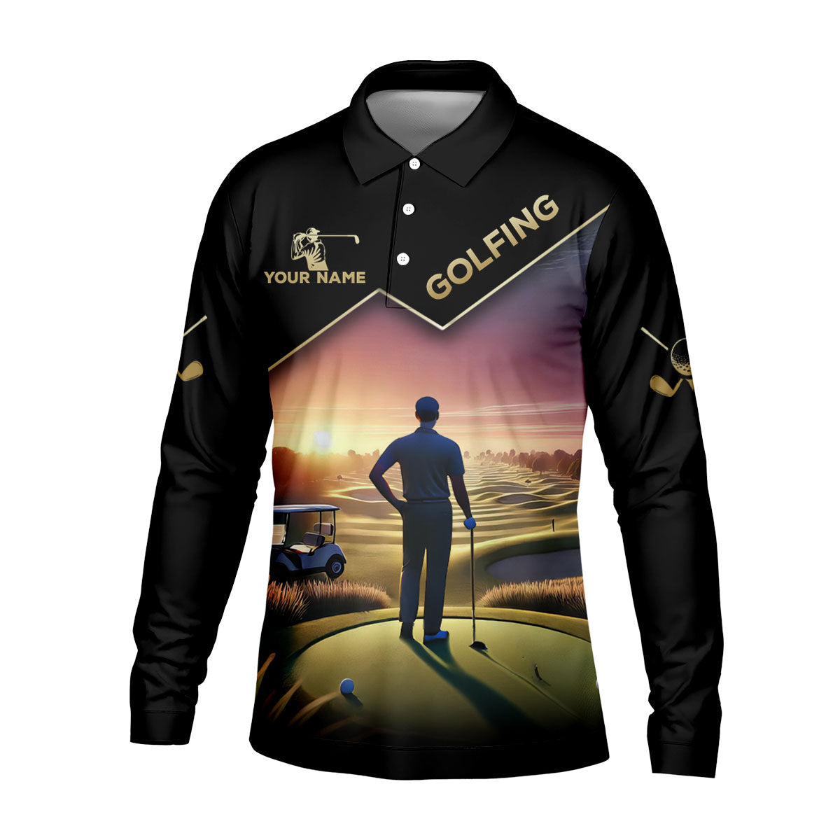 Never Underestimate An Old Man Personalized Men's Golf Polo ShirtChristmas Golf Gift