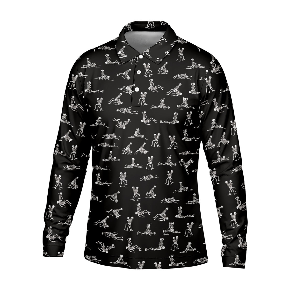 Funny Skeleton Couple Golf Shirt, Halloween Gift Idea, Fun Golf Shirts For Men, Unique Gift For Golfer