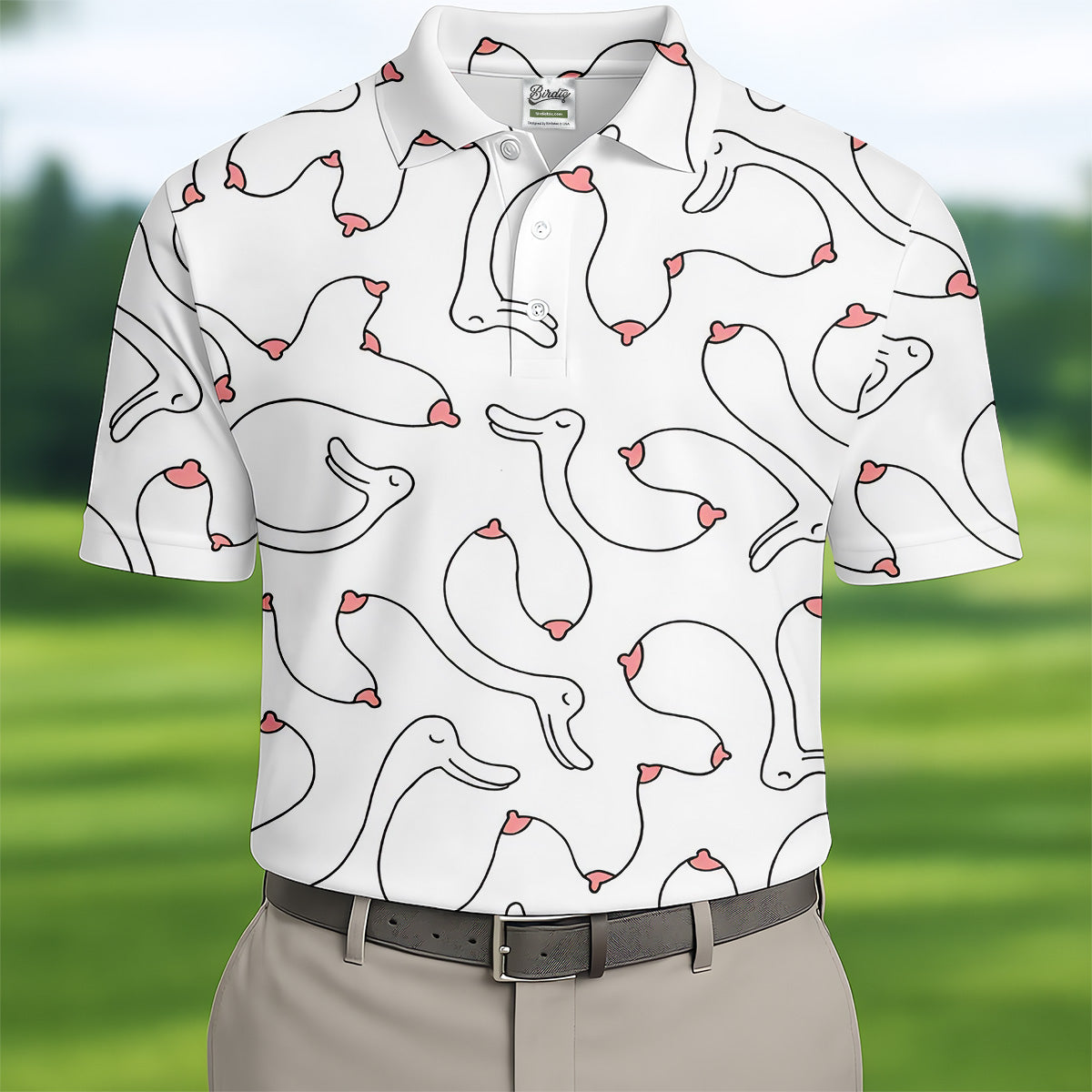 Funny Goose Golf Polos For Men, Fun Golf Shirt, Cool Golf Gift, Golf Gift For Men, Polo For Men