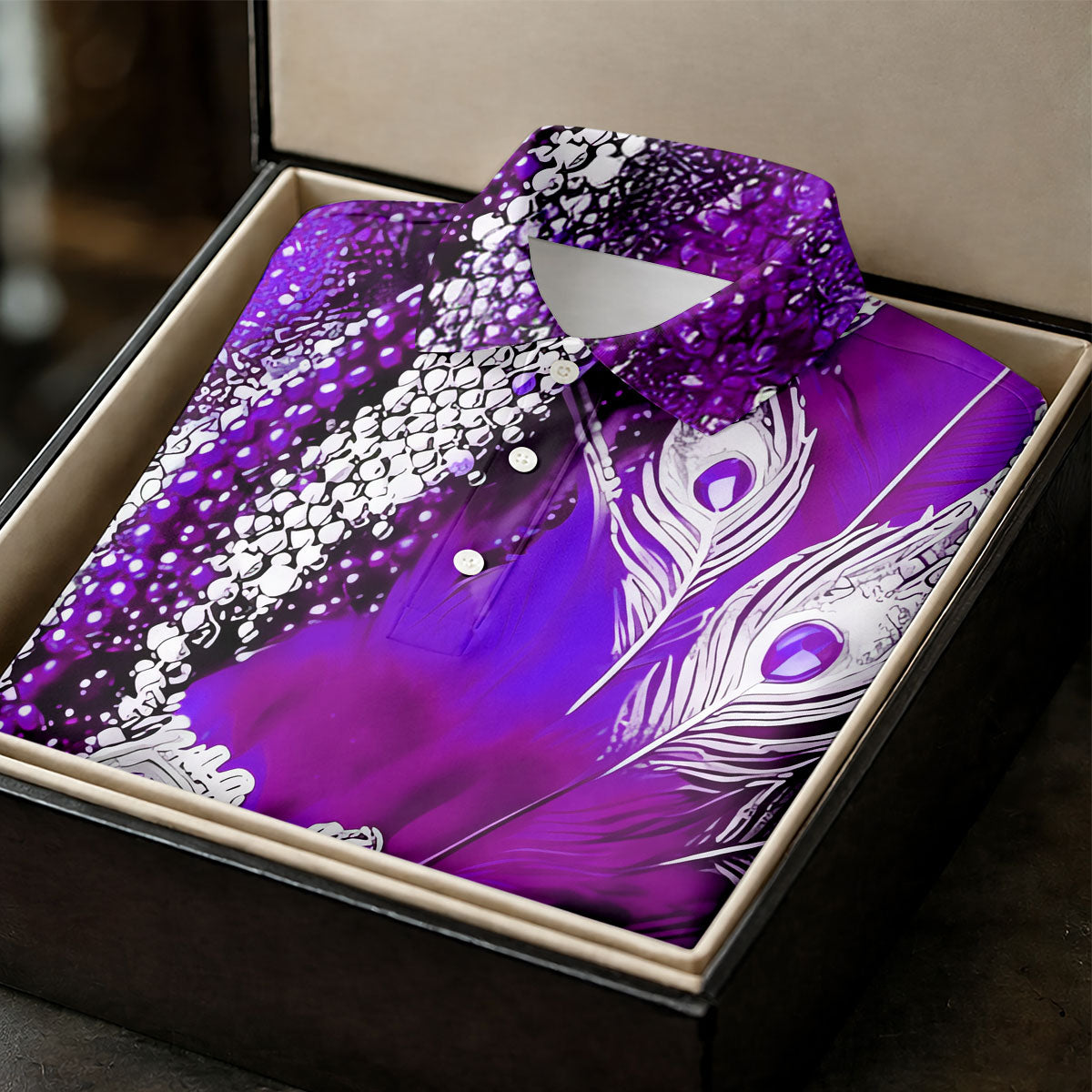 Mardi Gras Masquerade Mask Feather Beads Purple Golf Shirt, Polo ShirtFor Men, Golf Shirts For Men