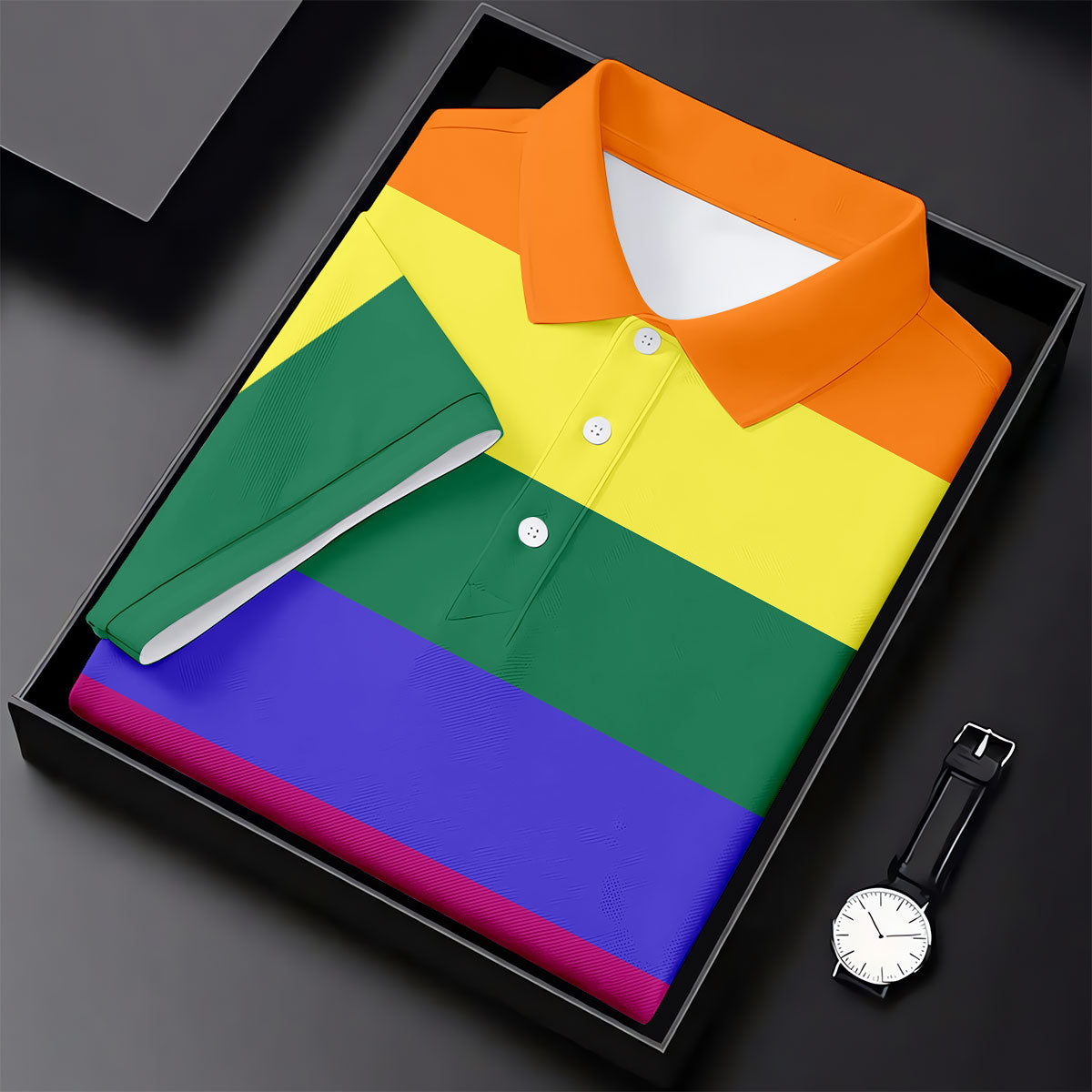 LGBT Rainbow Pride Month Celebrate Golf Tops For Men, Pride Colors Golf Shirts For Men