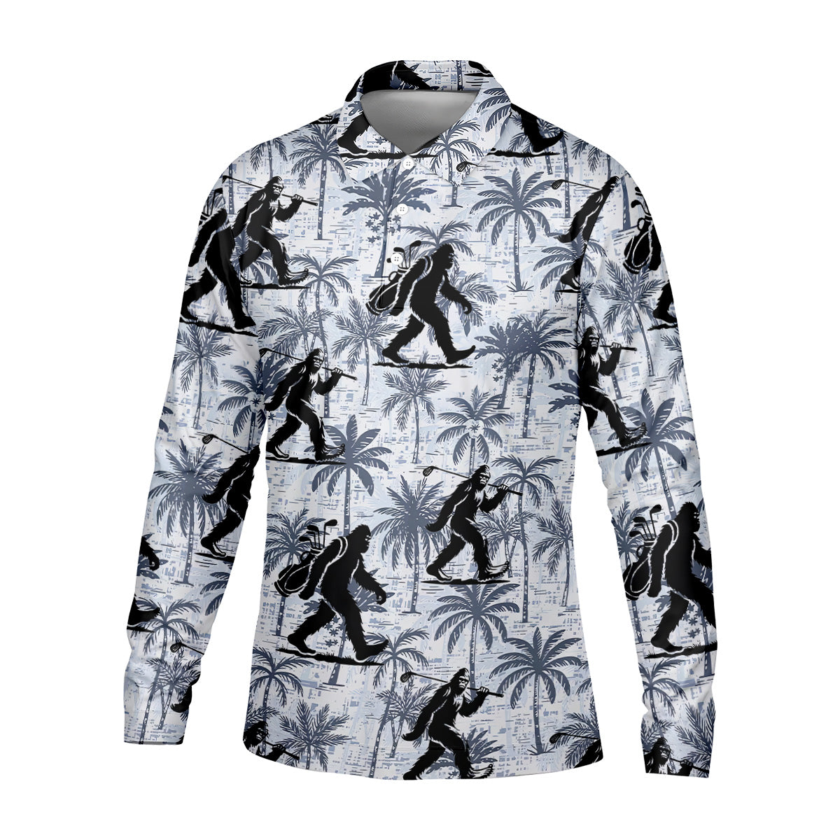 Funny Bigfoot Golf Hawaiian Shirt, Tropical Golf Shirts, Mens Golf Polo Shirtol Golf Gifts