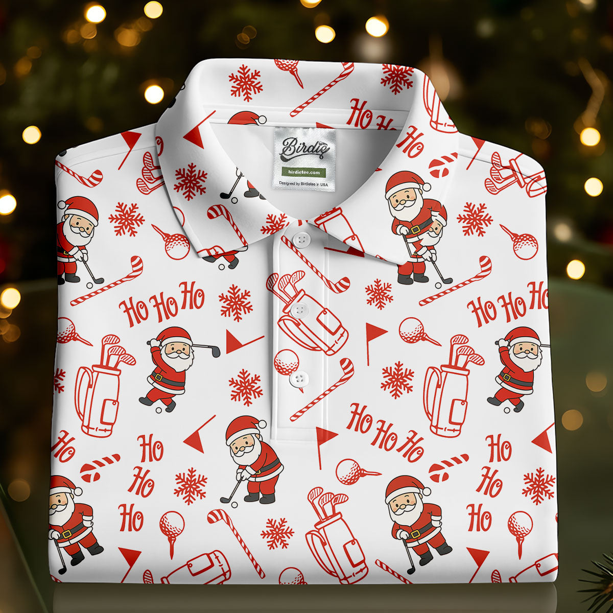 Ho Ho Ho Merry Christmas Funny Print Christmas Golf Shirt, Golf Shirts For Men, Golf Gift For Men