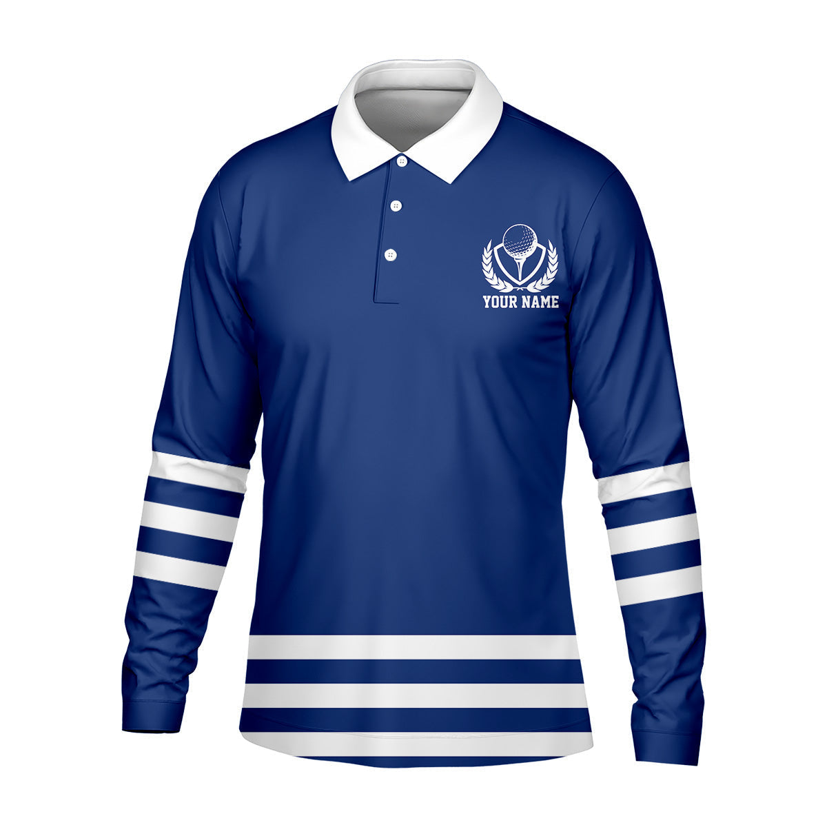 Blue And White Striped Golf Shirt, Golf Tops For Men, Mens Golf Polo Shirt Cool Golf Gifts, Golfing Apparel