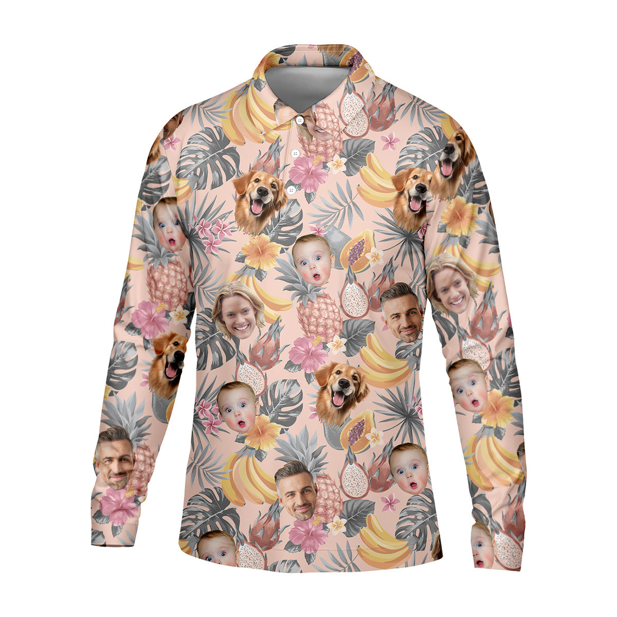 Pink Tropical Fruit, Vintage Hawaiian Shirts, Hawaiian Golf Shirts, Custom Pet Shirt, Best Golf Gifts Men