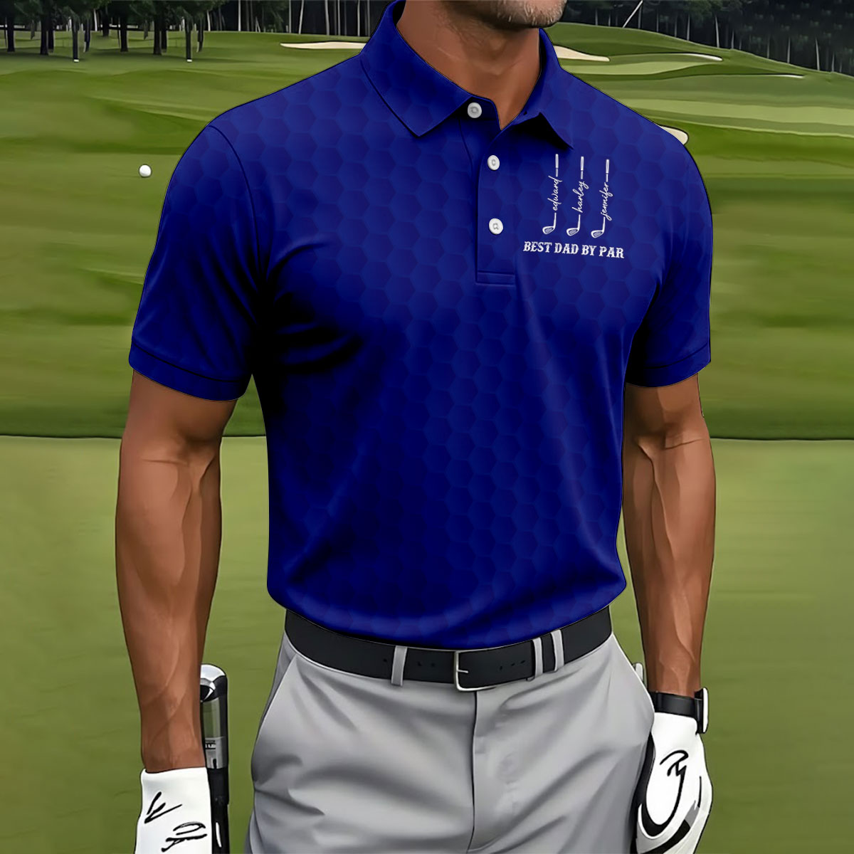 Best Dad By Par Father's Day Golf Shirt, Grandpa Golf Gift, Golf Gift For Dad, Polo Shirtor Men
