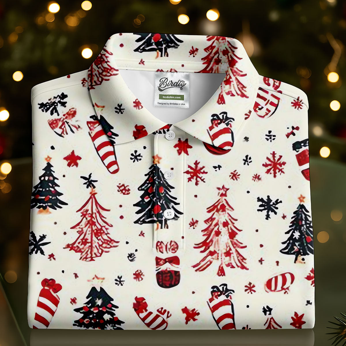 Candy Canes Christmas Tree Women's Golf Tops, Christmas Golf Shirt, Golf Shirt For Women, Ladies Golf Polos