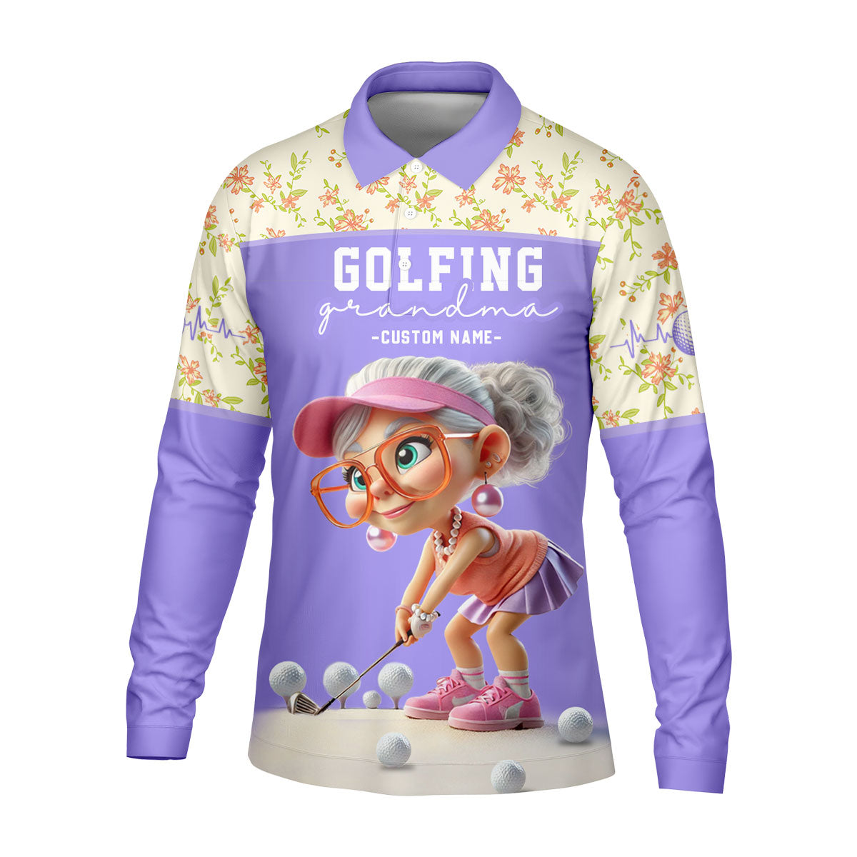 Some Grandmas Knit Real Grandmas Play Golf Custom Men's Golf Polo ShirtDad Golf Gift