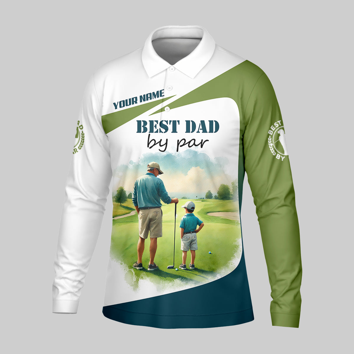 Custom Best Dad By Par Golf Polo ShirtFather And Son Shirt, Gift For Golfers
