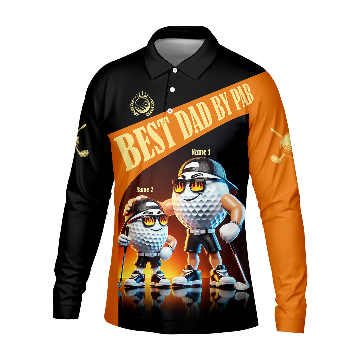 Best Dad By Par Custom Men's Golf Polo Shirtny Golf Shirt, Dad Golf Gift