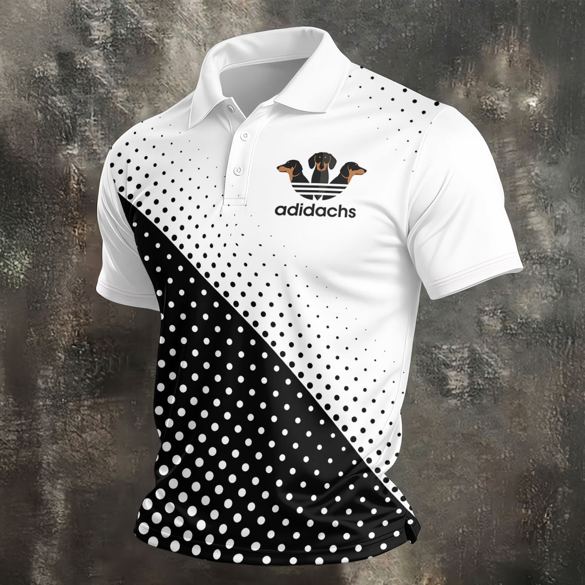 Adidachs Funny Dachshund White Golf Shirt, Men's Funny Golf Shirts, Polo Shirtor Men