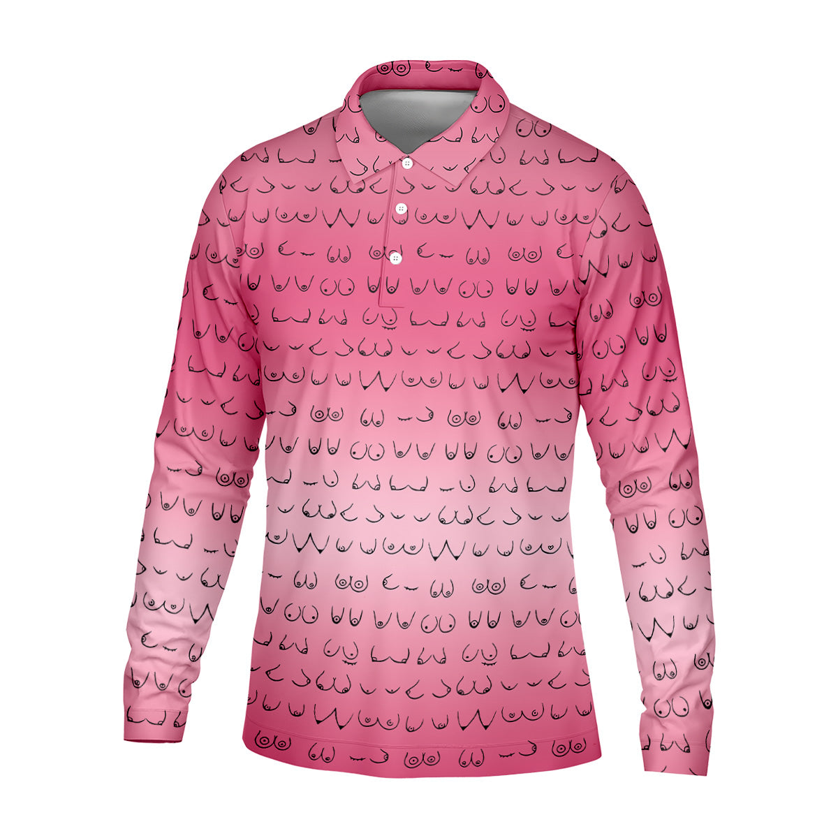 Pink Ombre Mens Funny Golf Shirts , Fun Golf Shirts For Men, Men Golf Polo Shirt Cool Golf Gifts