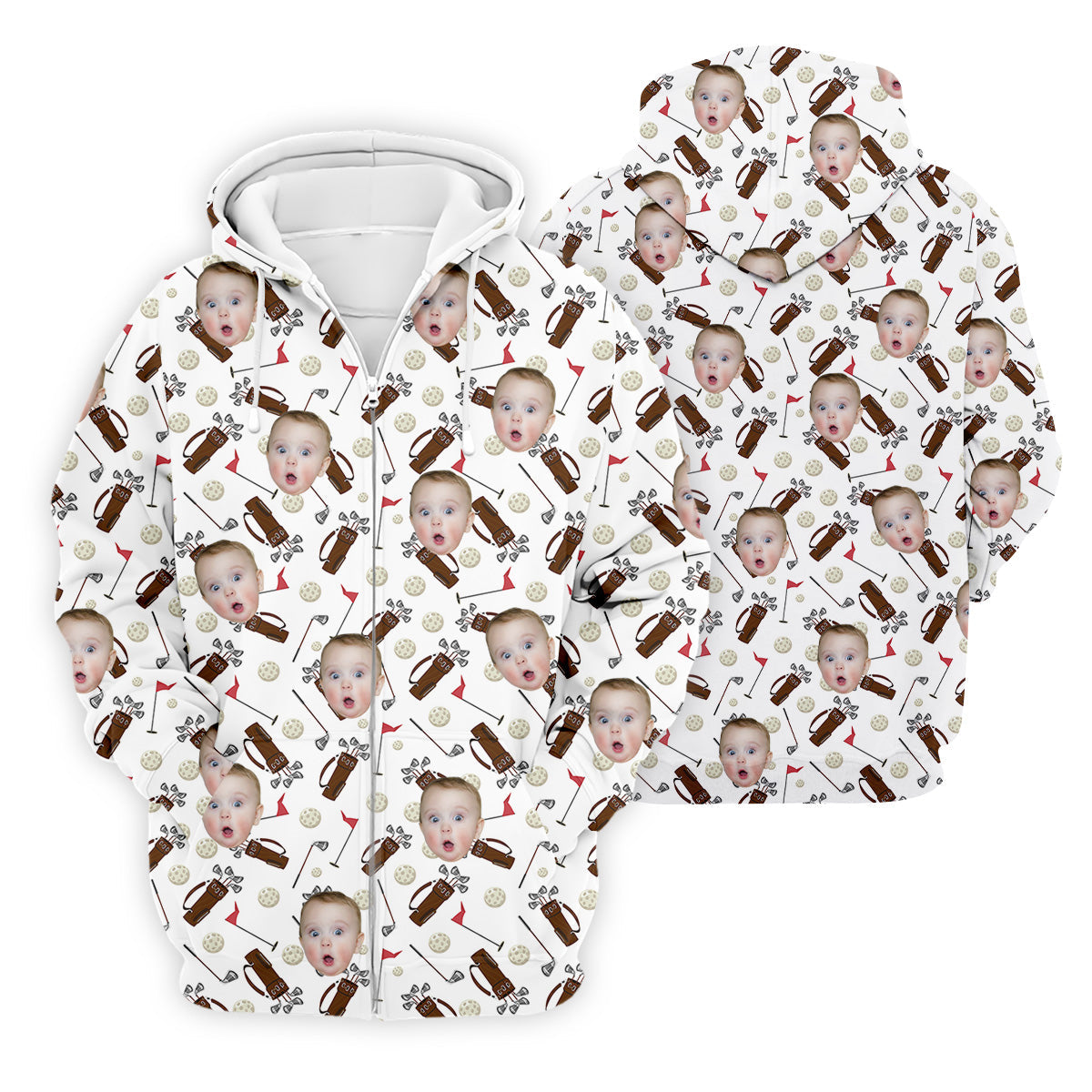Custom Shirts With Faces, Funny Golf Polo ShirtGolf Gifts For Dad, Christmas Golf Gift