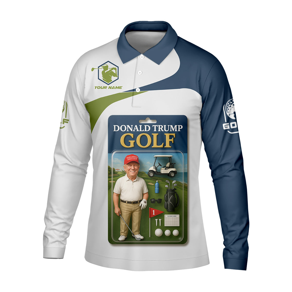 Trump Golfing Custom Men's Golf Polo ShirtGolfing Apparel, Gift For Golfers