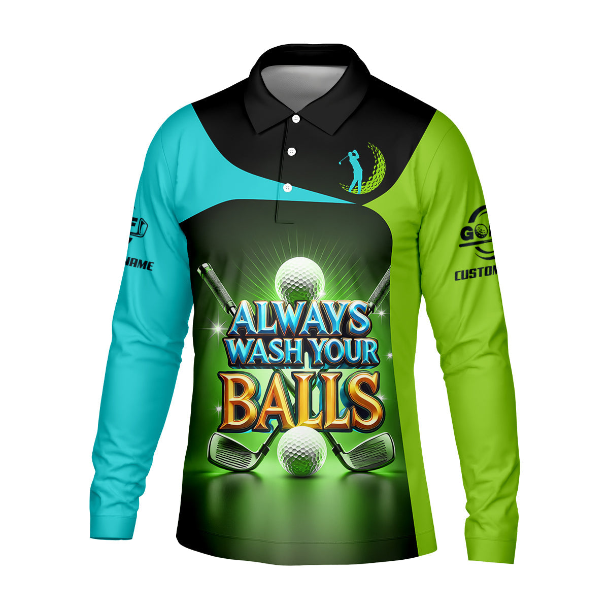 Always Wash Your Balls Custom Golf Polo ShirtFunny Golf Shirt, Mens Golf Gift