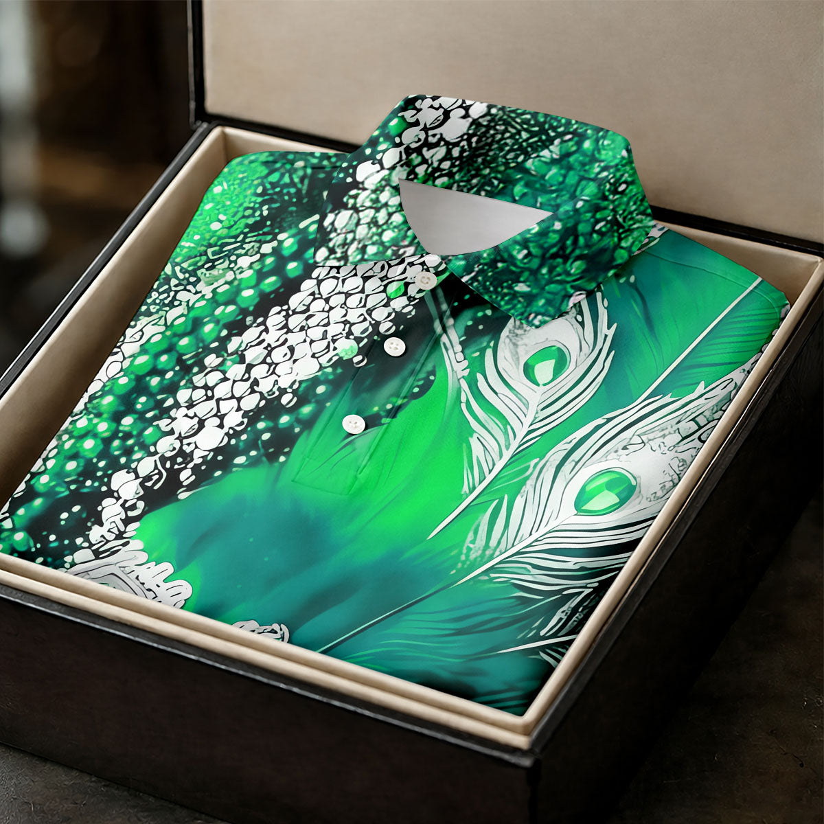 Mardi Gras Masquerade Mask Feather Beads Green Golf Shirt, Polo ShirtFor Men, Golf Shirts For Men