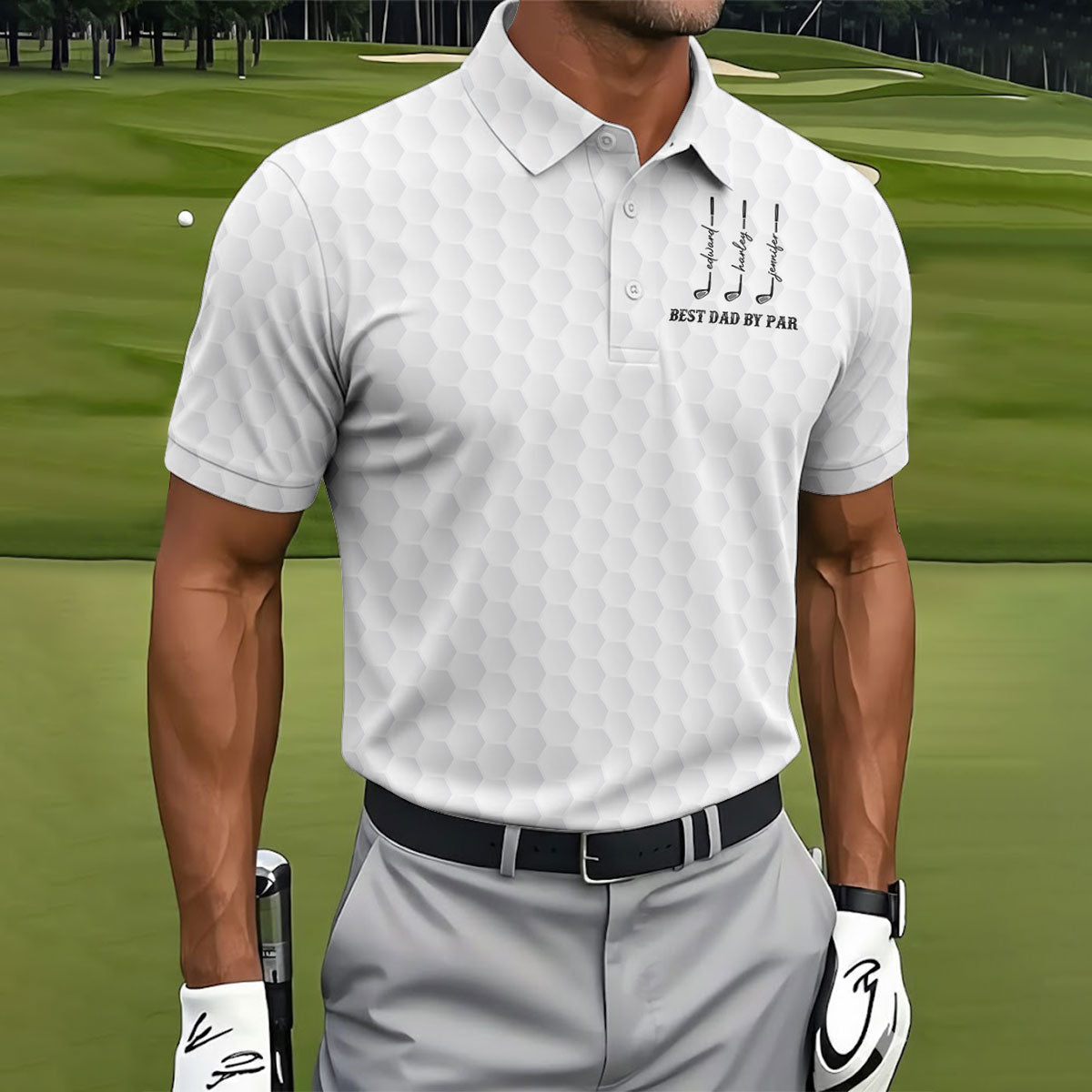 Best Dad By Par Father's Day Golf Shirt, Grandpa Golf Gift, Golf Gift For Dad, Polo Shirtor Men