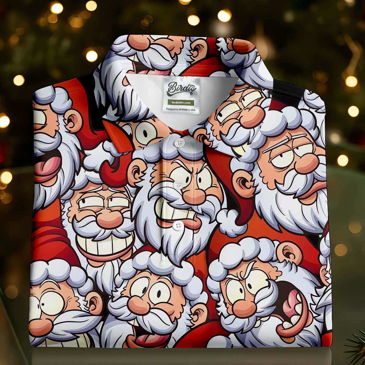 Santa Claus Face Fun Golf Shirts For Men, Christmas Golf Shirt, Polo ShirtFor Men, Golfing Apparel