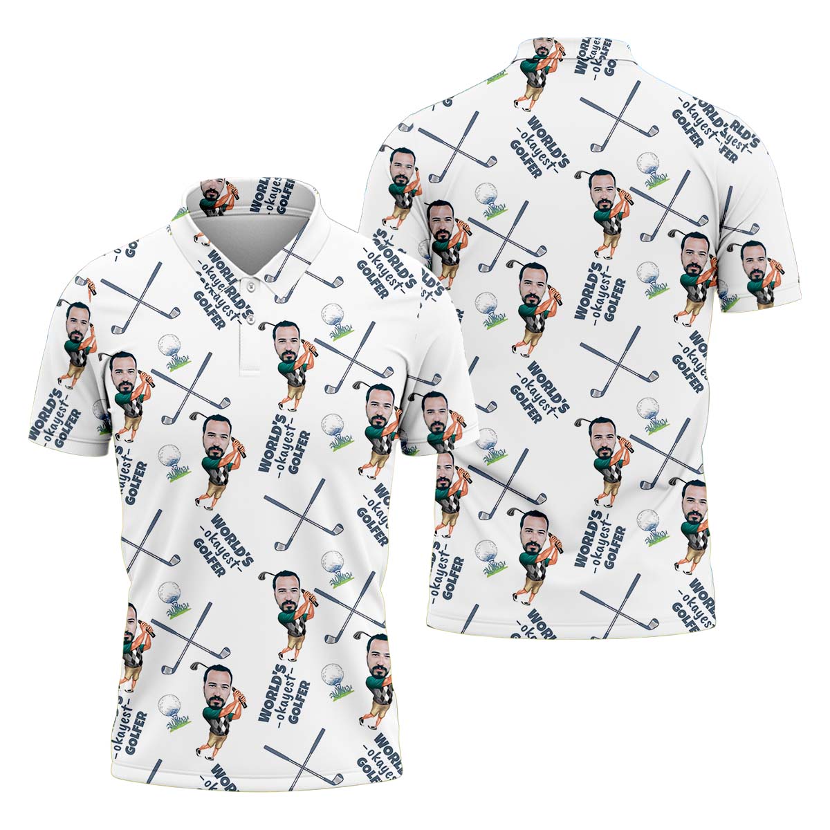 World's Okayest Golfer Golf Shirt For Men, Custom Golf Shirt, Gift For Golfers