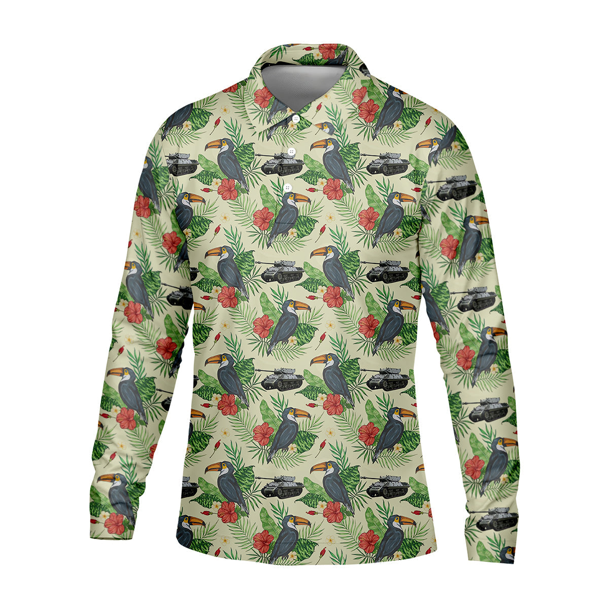Tropical Toucan Golf Polo Shirt Golfing Apparel, Men Golf Gift, Funny Golf Shirt, Tropical Shirt