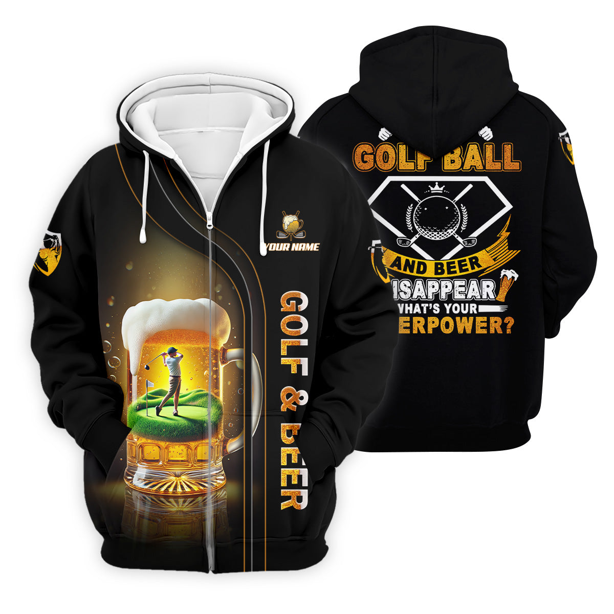 I Make Golf Ball And Beer Custom Men's Golf Polo ShirtFunny Golf Shirt, Dad Golf Gift