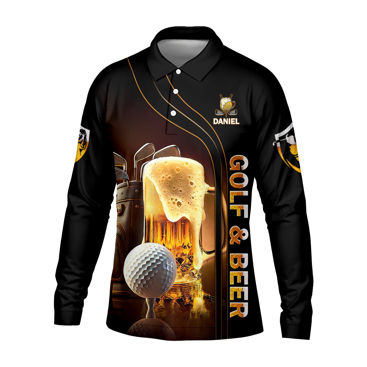 I Make Golf Ball And Beer Disappear Custom Golf Polo Shirt, Mens Golf Gift, Golf Lover Gift
