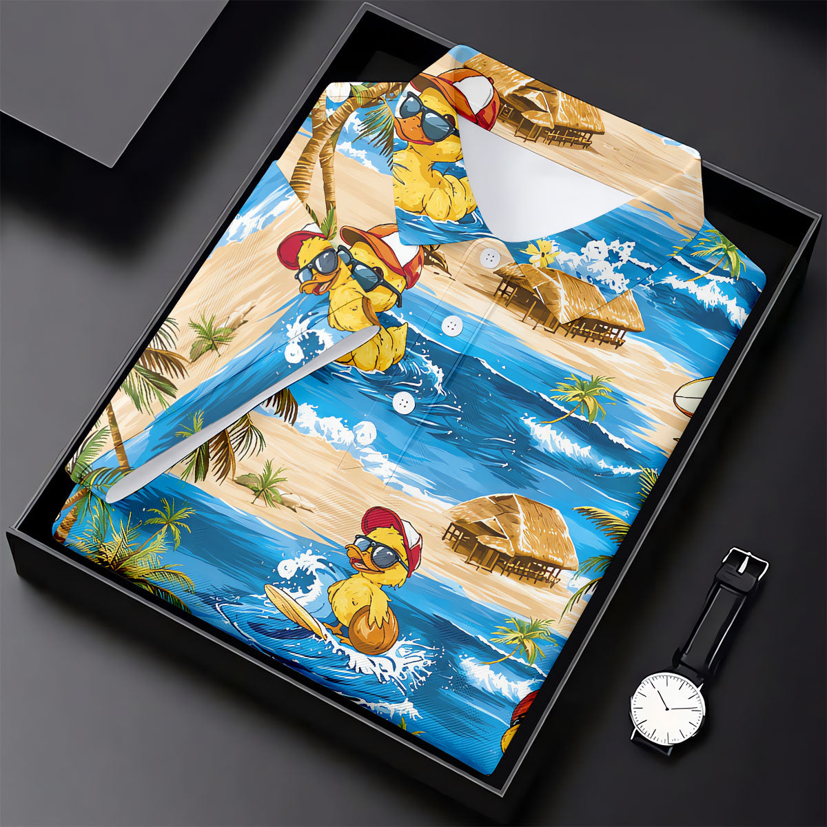 Cool Duck Hawaiian Golf Shirt, Surfing Duck Beach Women's Golf Polo, Polo Shirts For Women