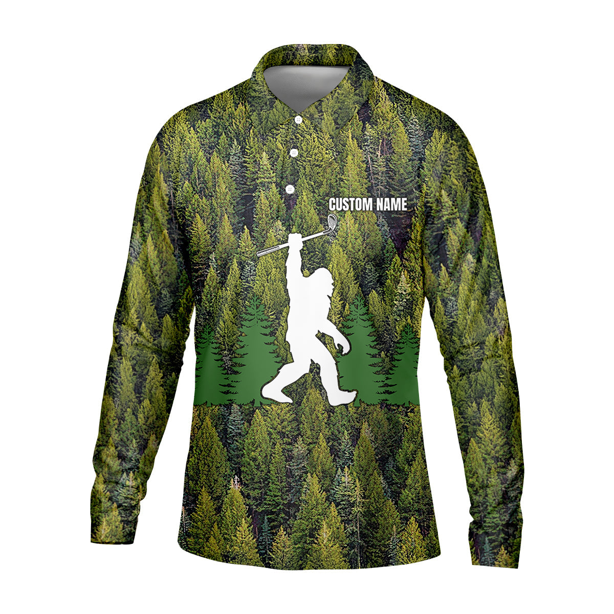 Not All Who Wander Are Lost Custom Men's Golf Polo ShirtBigfoot Golf Shirt, Dad Golf Gift