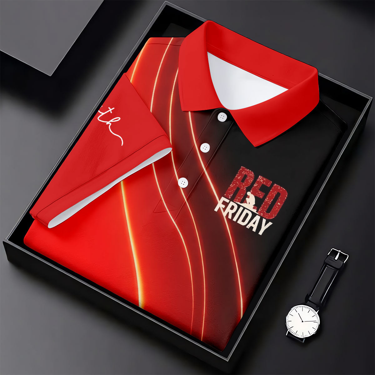 Red Friday Red Black Gradient Faith 4th Of July Golf Shirt, 250 Years Golf Shirt For Women