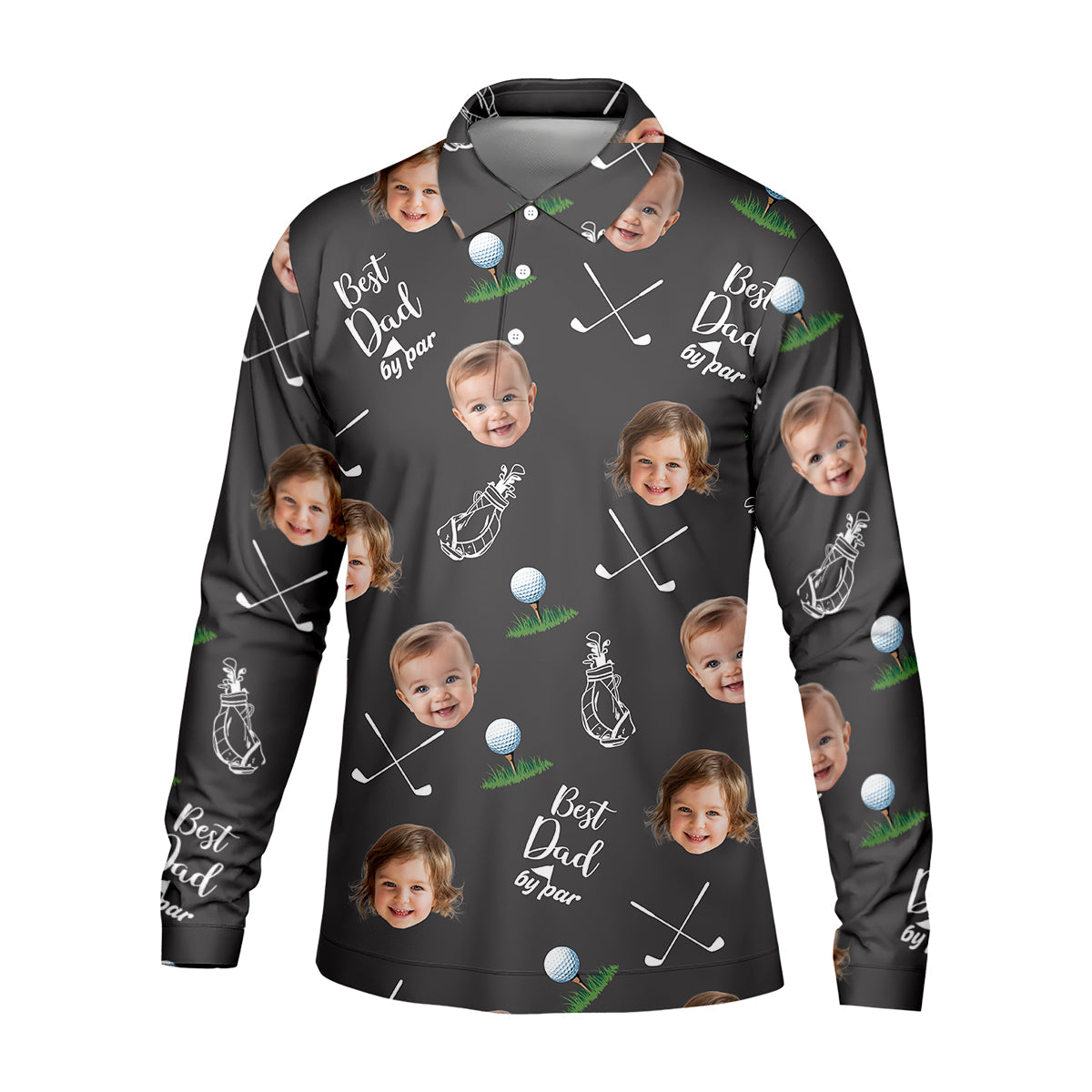 Best Dad By Par Custom Photo Golf Shirt, Fun Golf Shirt, Christmas Golf Gift