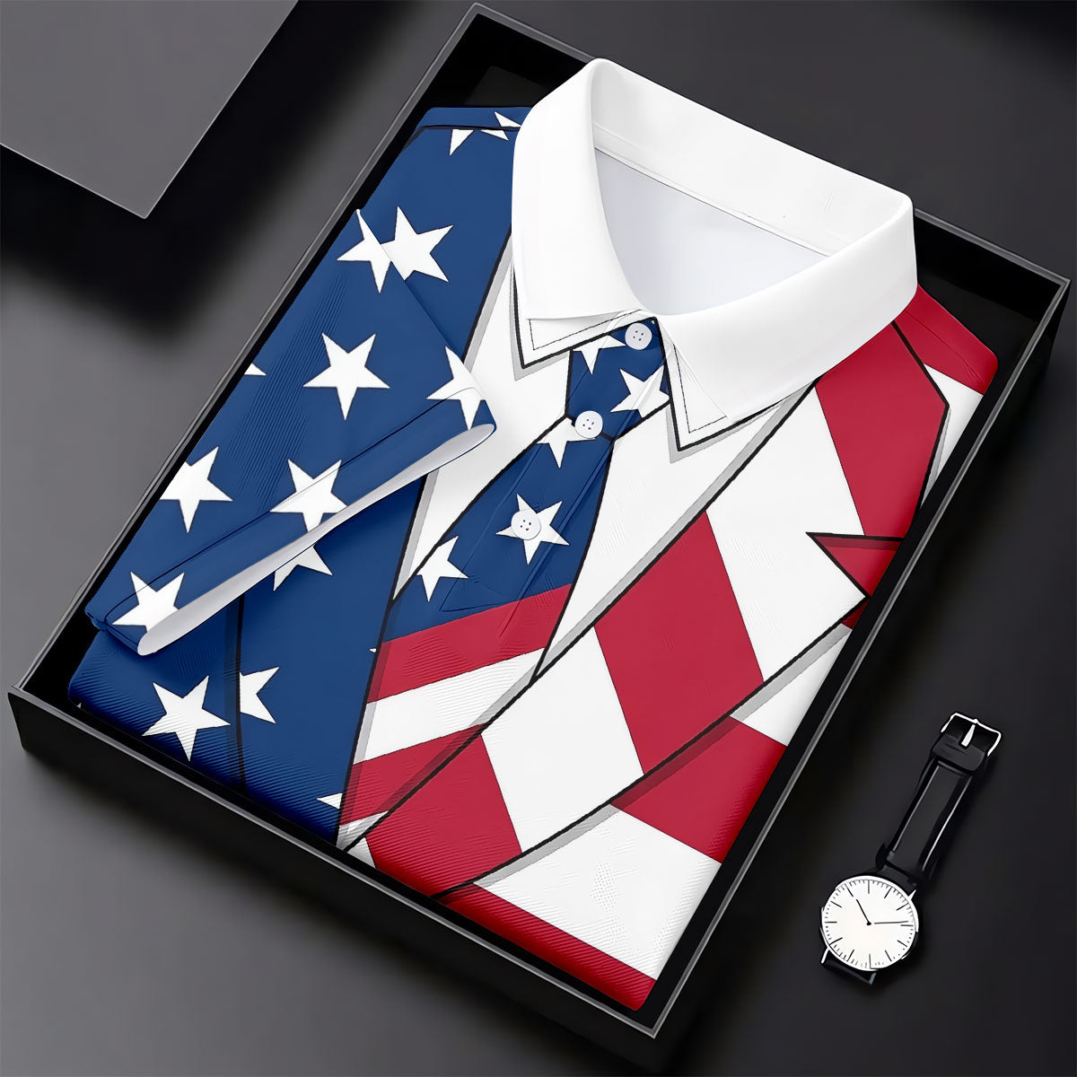 US Flag Tuxedo Costume Patriotic 4th Of July Golf Shirt, 250 Years Polo Shirtor Men