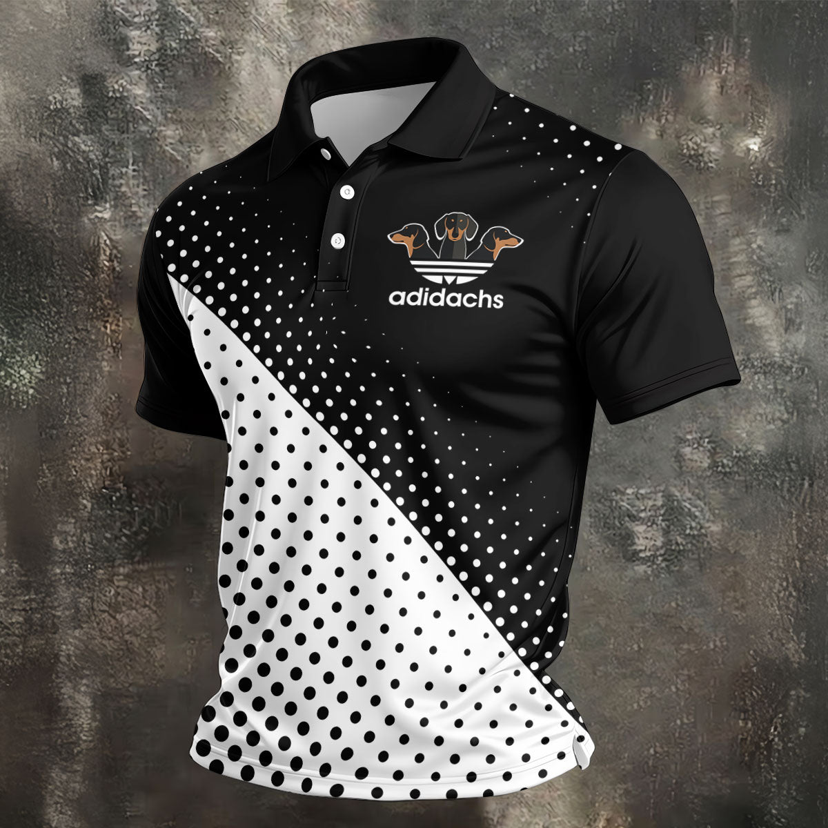 Adidachs Funny Dachshund Black Golf Shirt, Men's Funny Golf Shirts, Polo Shirtor Men
