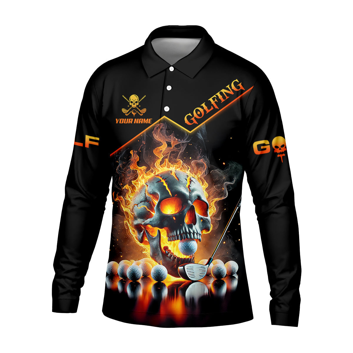It Takes A Lot Of Balls To Golf Like I Do Custom Men's Golf Polo ShirtSkull Golf Shirt, Funny Golf Shirt