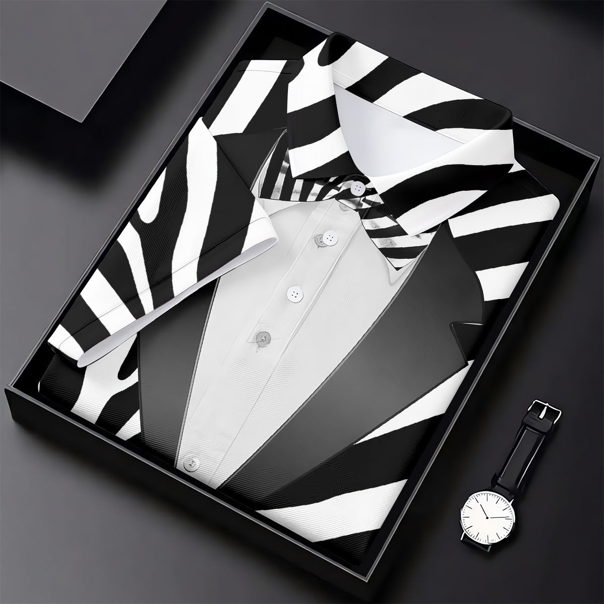 Zebra Pattern Funny Costume Hawaiian Golf Shirt, Polo ShirtFor Men, Golf Shirts For Men