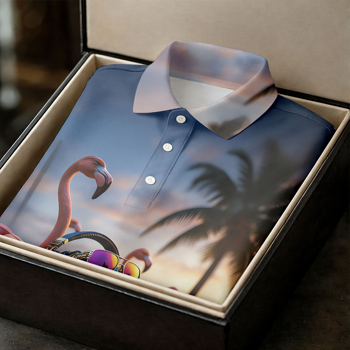 Funny Crocodile DJ Mardi Gras Festival Flamingo Golf Shirt, Polo ShirtFor Men, Golf Shirts For Men