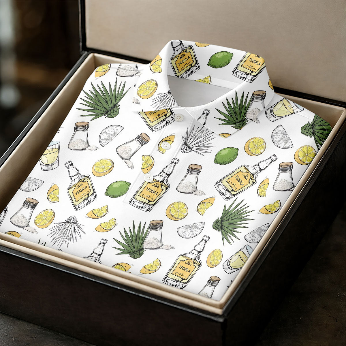 Tequila Lime Salt Cinco De Mayo Celebration Golf Tops For Men, Drinking Party Polo Shirtor Men