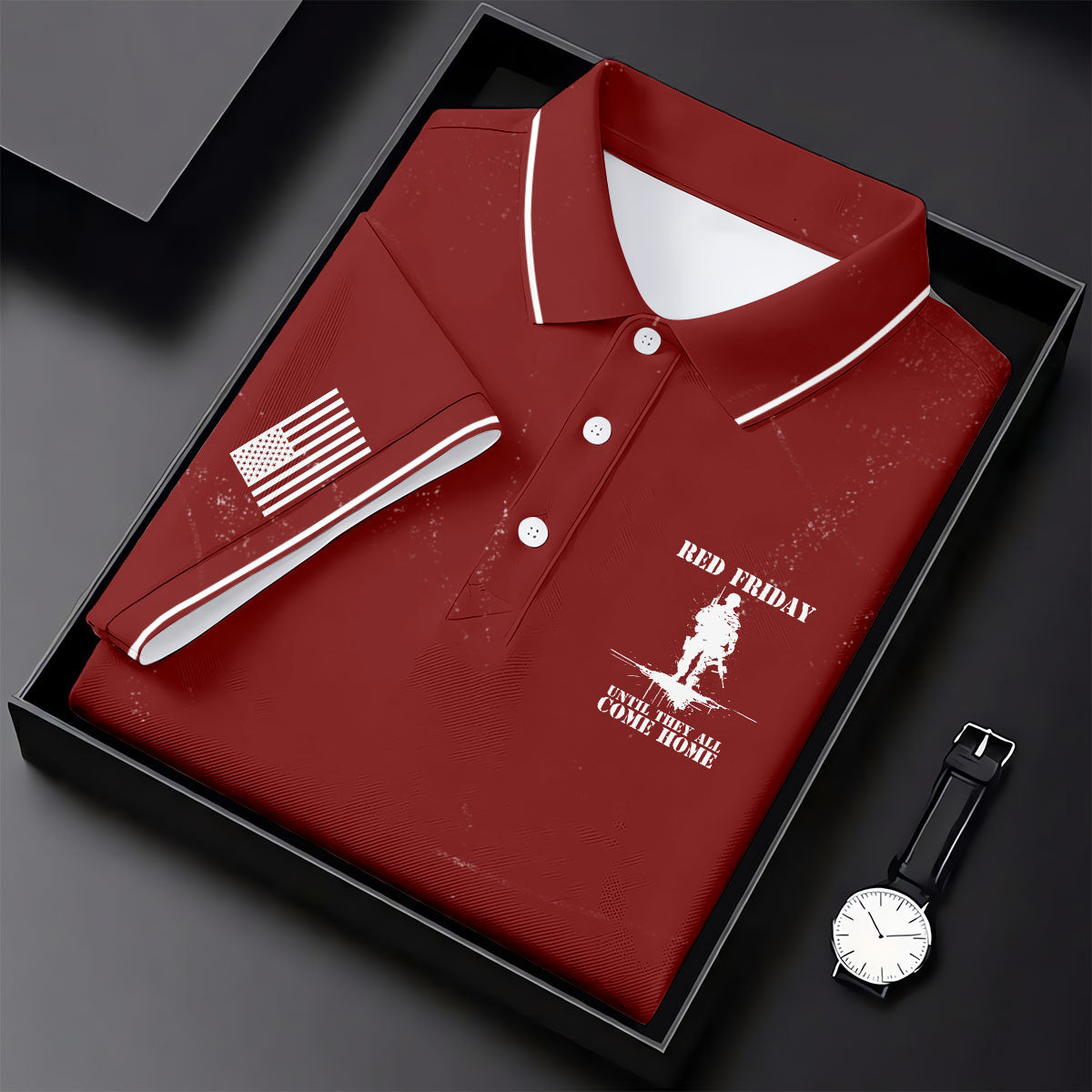RED Friday Untill They All Come Home Red Golf Shirt, Veteran Memorial 250 Years Golf Shirt For Women