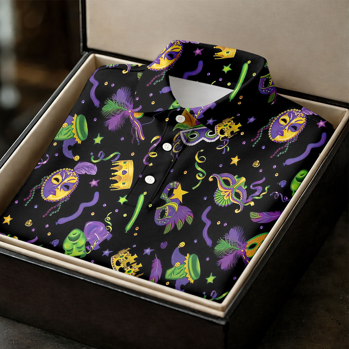 Mardi Gras Golf Golf Polo Shirt Mardi Gras Black Golf Shirt, Golf Tops For Men