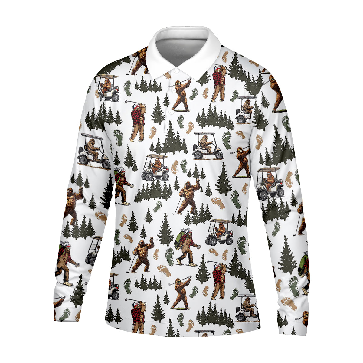 Bigfoot Sasquatch Men's Golf Polo ShirtFunny Golf Shirt, Men Golf Gifts