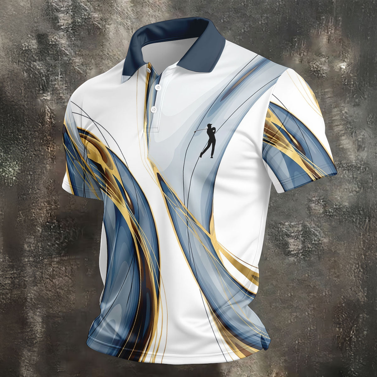 Abstract Line Art Retro Golf Shirt, Golf Shirts For Men, Polo Shirtor Men, Golf Gift For Men