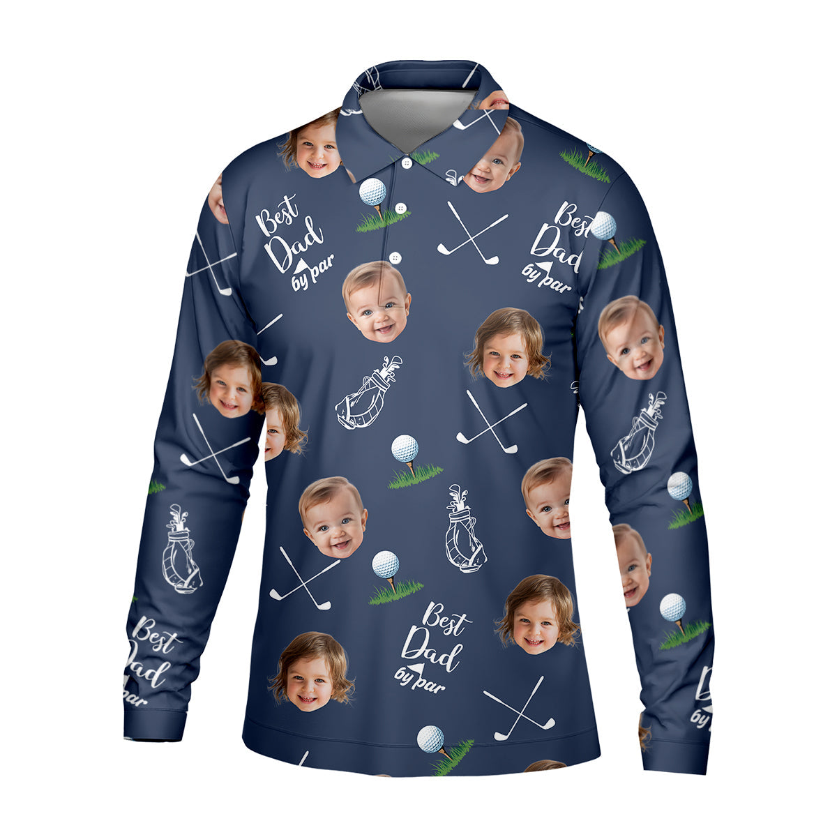 Best Dad By Par Custom Photo Golf Shirt, Fun Golf Shirt, Best Golf Gift For Dad, Dad Golf Gift