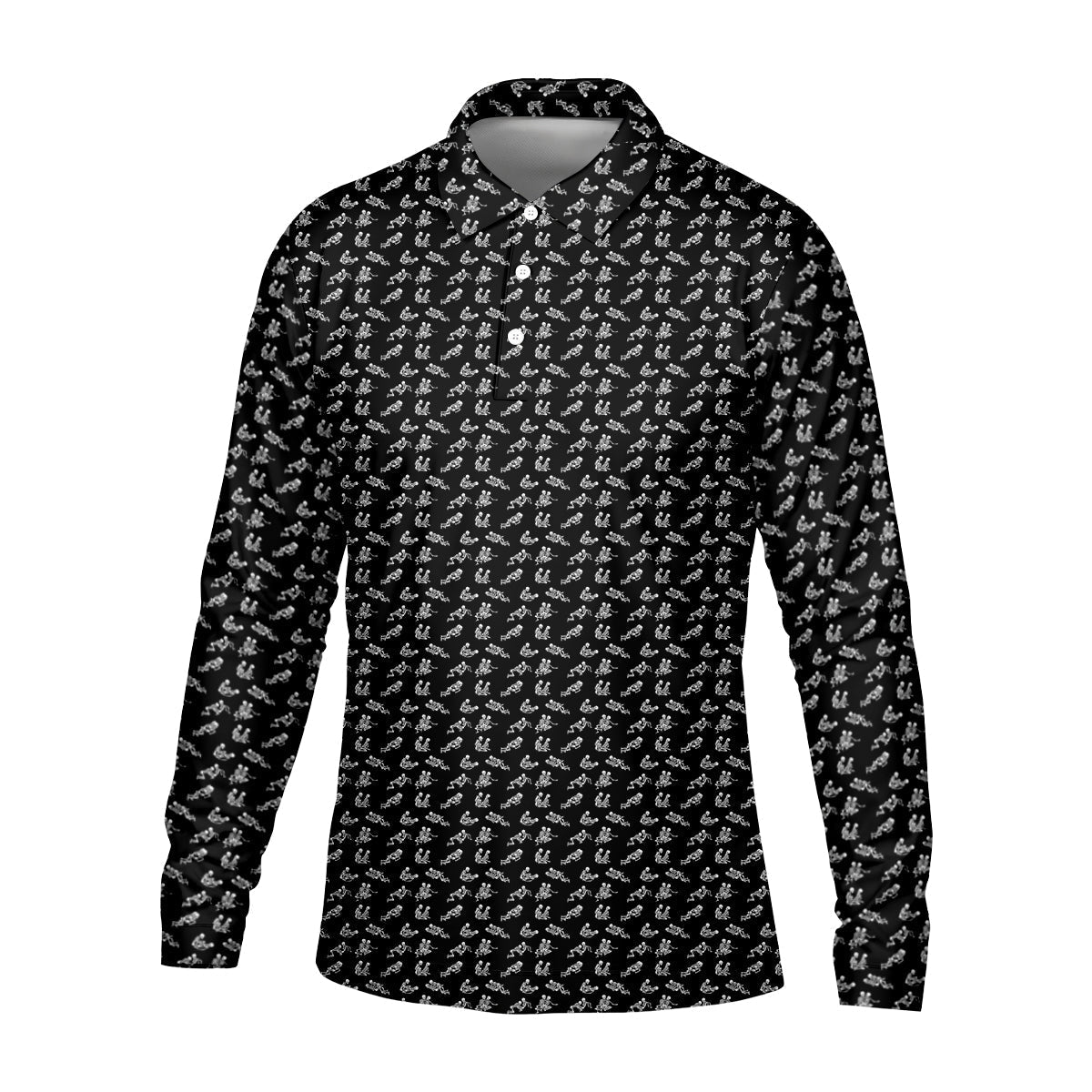 Funny Skeleton Golf Polo ShirtFunny Position Golf Shirt, Dad Golf Shirt, Christmas Golf Gift