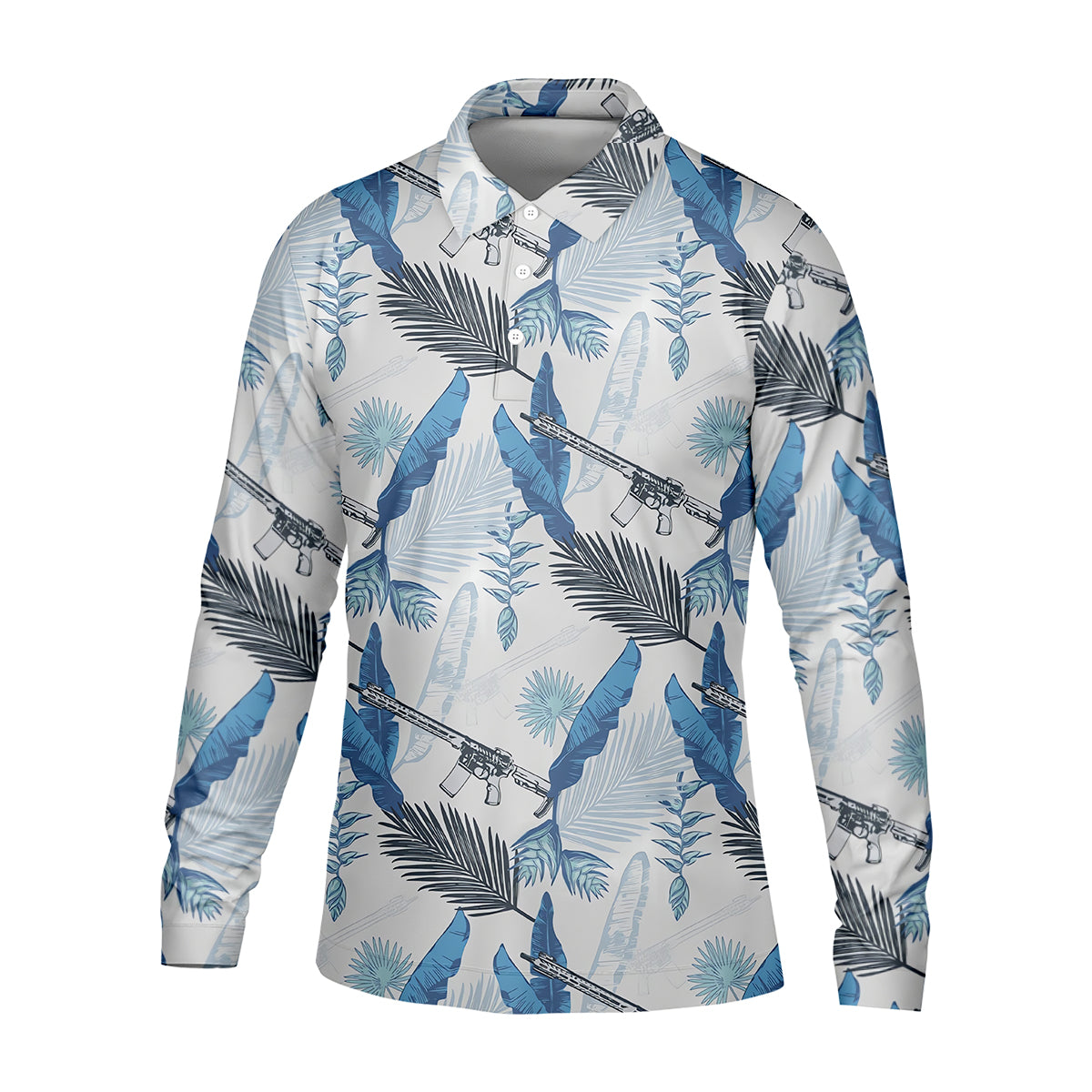 Blue Feather Golf Polo ShirtMens Golf Gift, Mens Tropical Shirts