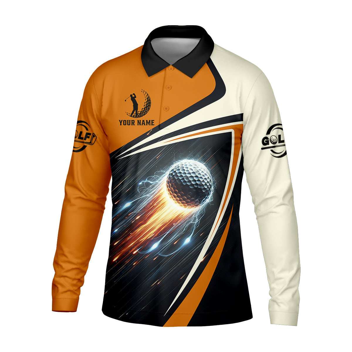 Custom Golf Ball Men's Golf Polo ShirtGolfing Apparel, Golf Gifts For Men