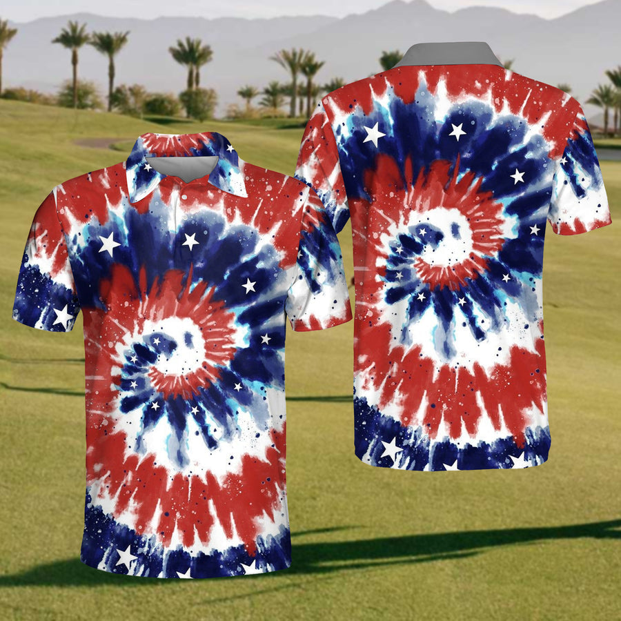 Tie Dye Mens Golf Polo ShirtMens Goft Shirt, Gift For Golf Lovers