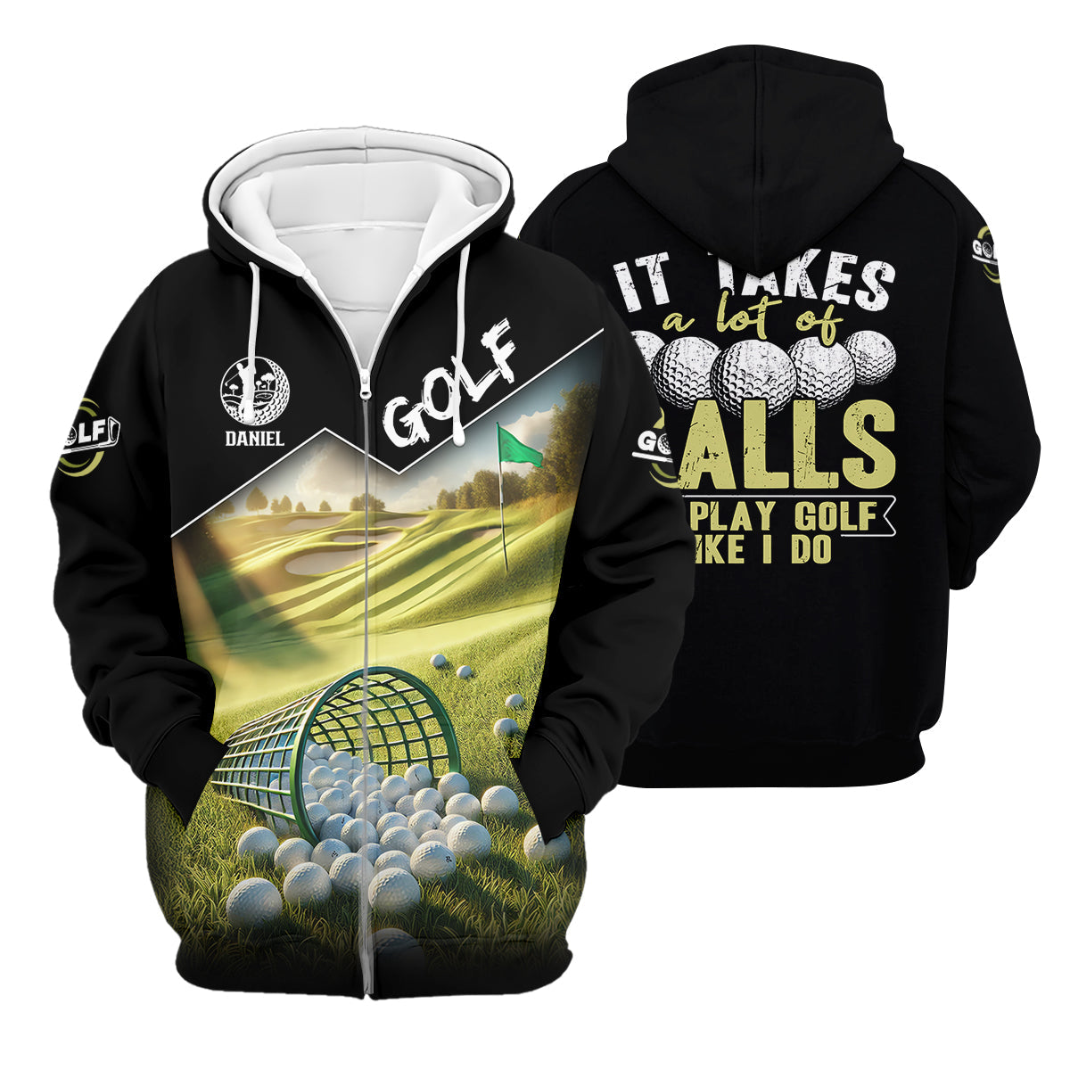 It Takes A Lot Of Balls To Play Golf Like I Do Custom Golf Polo ShirtDad Golf Gift, Golf Lover Gifts