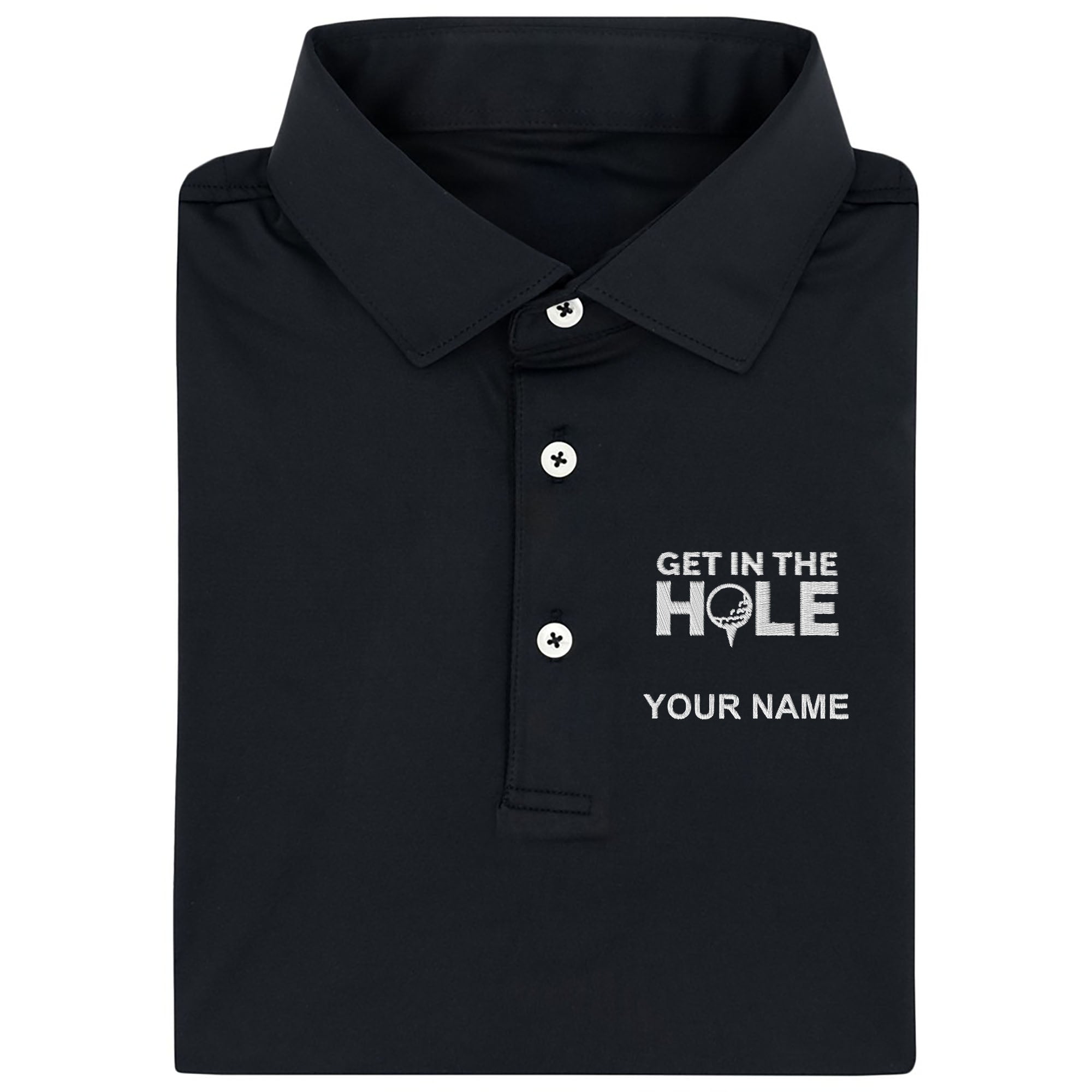 Get In The Hole Custom Embroidered Golf Polo ShirtDad Golf Gift