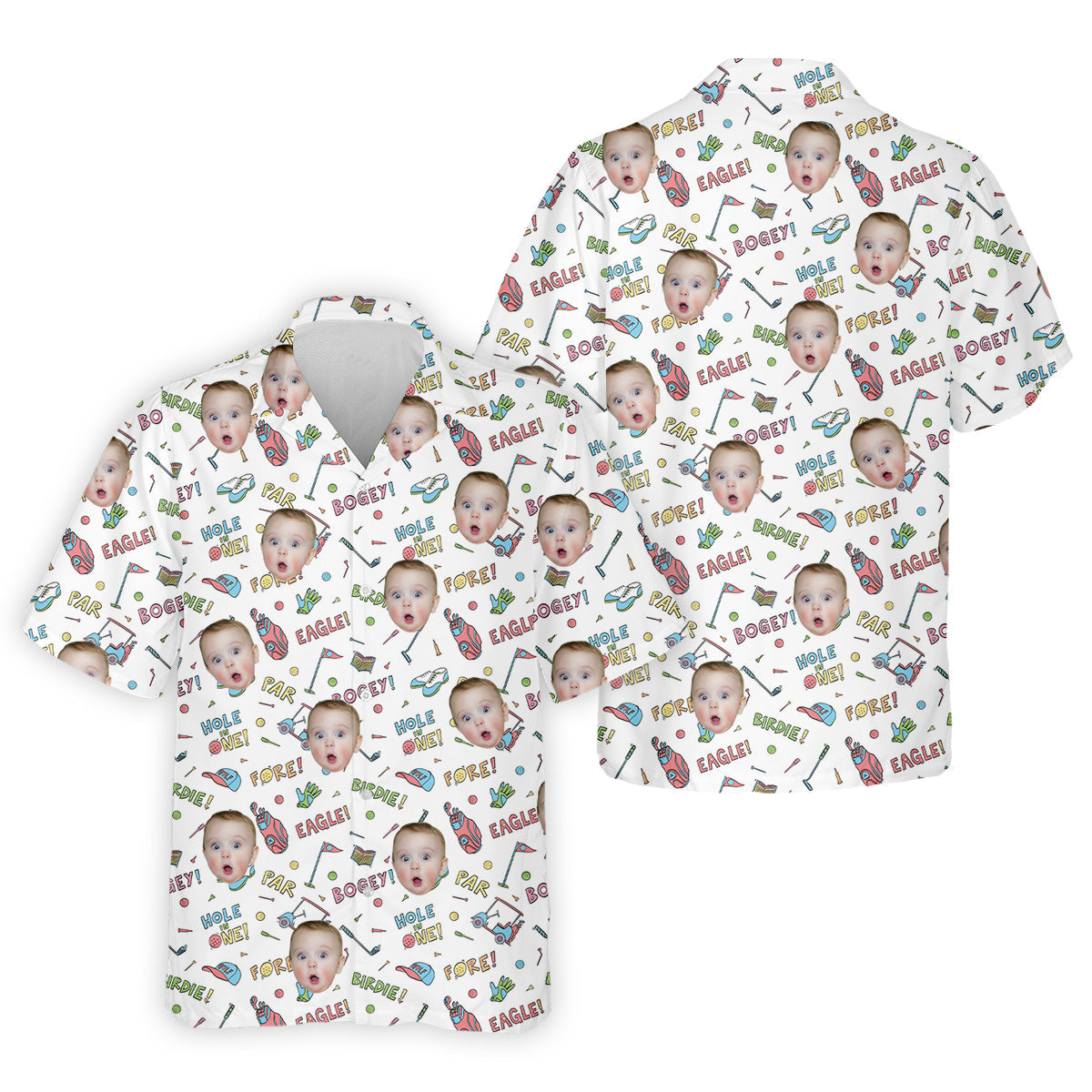 Custom Photo Shirt, Funny Golf Polo ShirtGolf Presents For Dad, Christmas Golf Gift