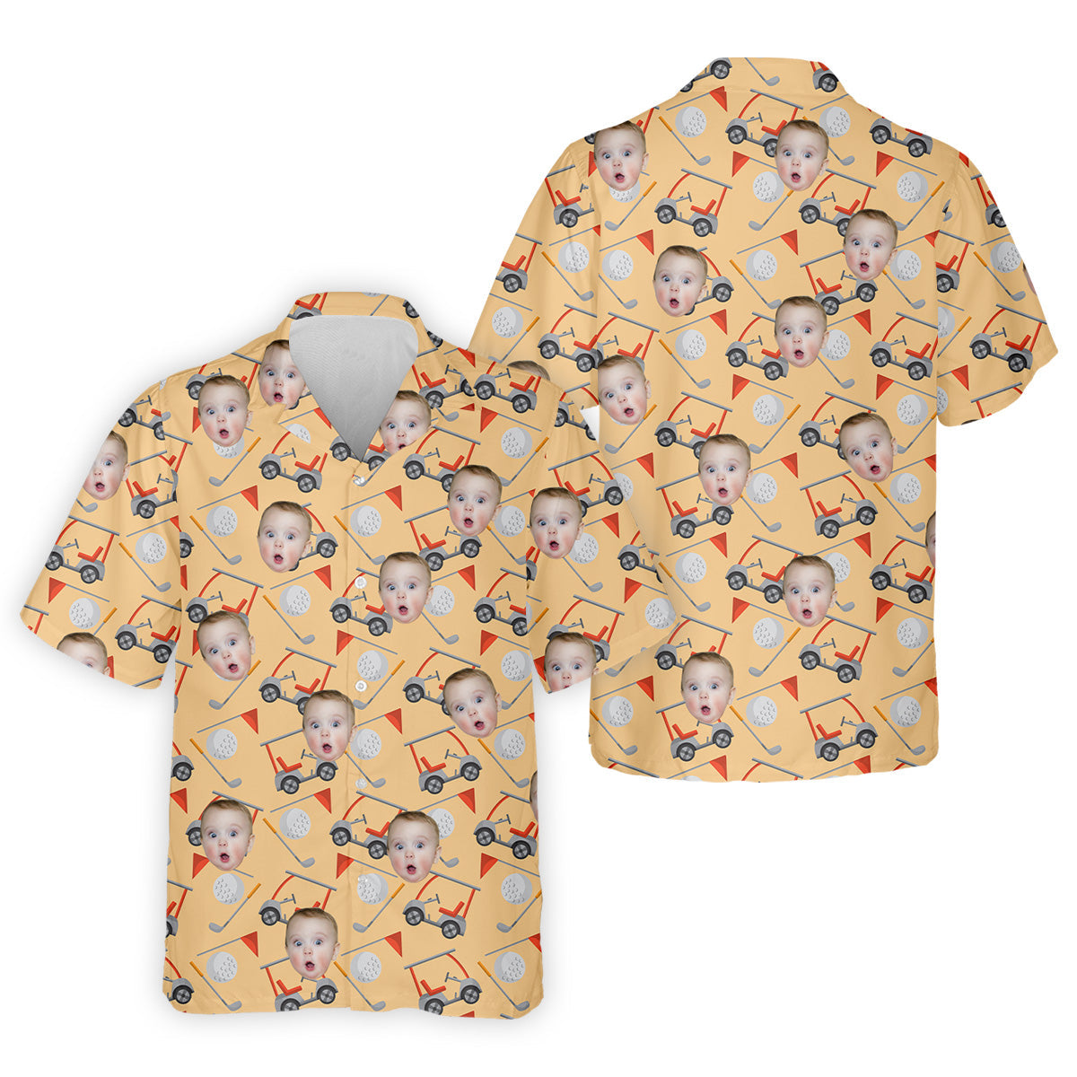 Custom Photo Shirt, Funny Golf Polo Shirtad Golf Shirt For Christmas, Gifts For The Golfing Dad