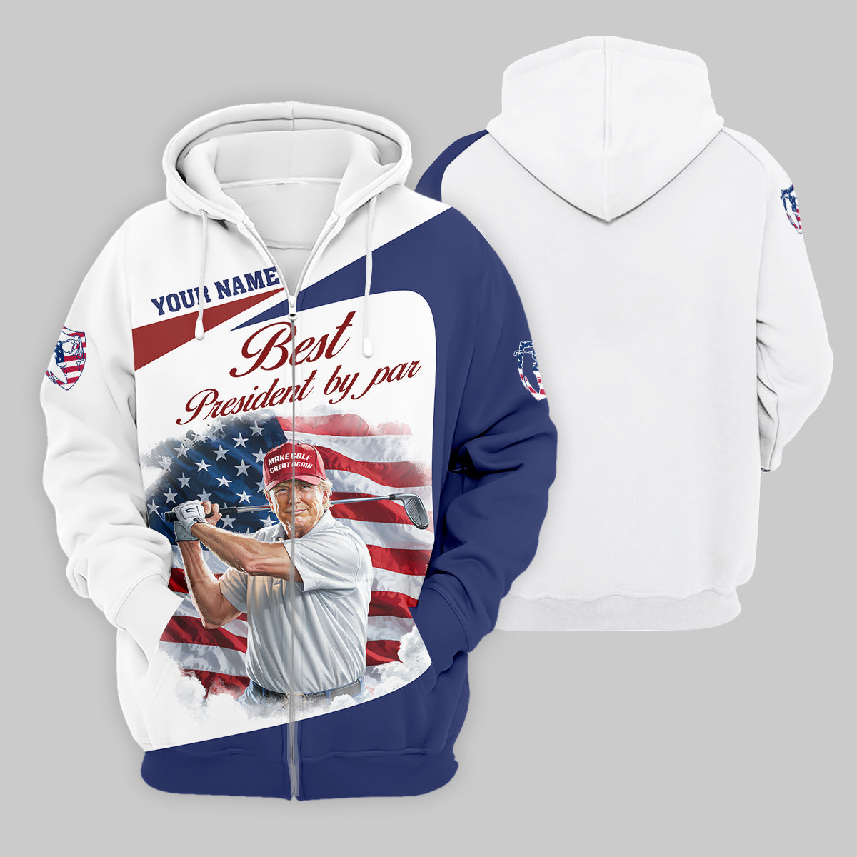 Best President By Par Custom Funny Golf Polo Shirtrump Shirt, Christmas Golf Gift